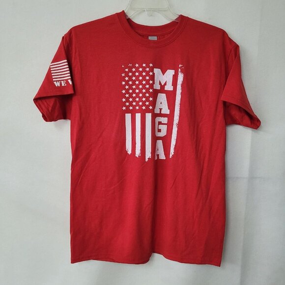 MAGA Shirt Adult L Red We Vote‎ Flag America USA Patriotic - Picture 2 of 10
